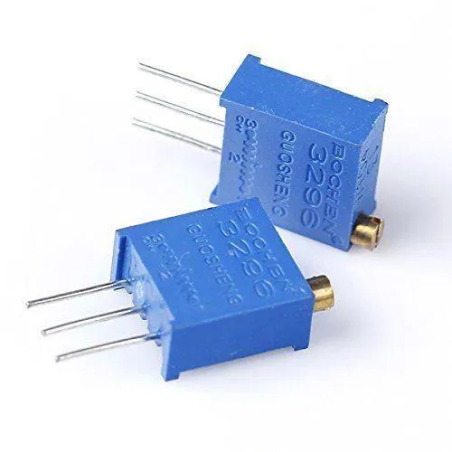 Imagem de um potenciometro multivoltas tipo trimpot miniatura